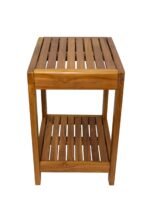 Bali Teak Shower and Bath Spa Bench with Shelf – 18″ - Image 13
