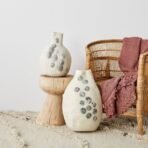 Pebble Hand-Felted Wool Gourd Basket - Image 2