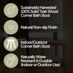 Stanley Natural Teak Shower and Bath Corner Stool with Shelf - 15.7" - Image 4