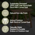 Phoenix Natural Teak Shower and Bath Slatted Stool - Image 10