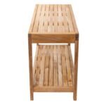 Bali Natural Teak Shower and Bath Spa Bench with Shelf - 35" - Image 11
