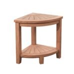 Stanley Natural Teak Shower and Bath Corner Stool with Shelf - 15.7" - Image 2
