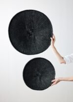 Hand-Painted Black Binga Flat Basket - Image 4