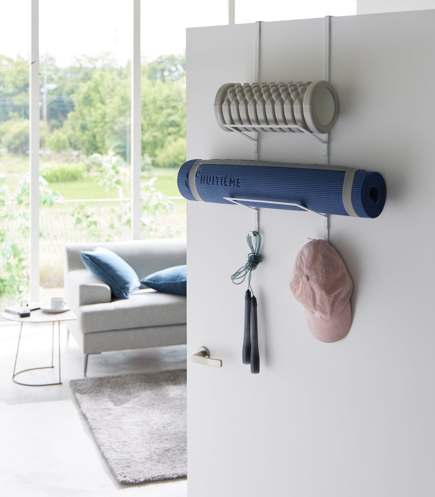 hvutcmynbdqfcvyk1thp.jpg Over-the-Door Fitness Equipment Hanger - Steel - Image 1