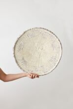 White Washed Handwoven Wall Basket - Image 6