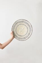 White Washed Handwoven Wall Basket - Image 4